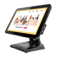 Yeni Katlanabilir 15.6 İnç Dokunmatik Ekranlı POS Terminali, LED8-VFD-11.6 İnç 2. Ekranlı, Yemek Servisi Ödeme Noktası için Kasa Sistemi