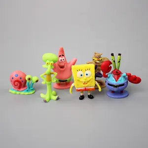 Anime SpongeBob-Square Celana Action Figure Dekorasi Pie Big Star Kepiting Boss Ornamen Dekorasi Kue Kreatif