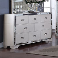 Mobilier de Chambre Américain Dernier Cri, Lit avec Miroir Taille King, Ensemble de Chambre à Coucher Miroitée pour la Maison