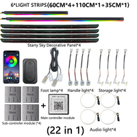 THHOWIE Tira de Luz LED RGB Universal para Coche, Efecto Estrella, Múltiples Especificaciones 6-22 en 1, Luz Decorativa LED para Modificación Interior de Automóviles