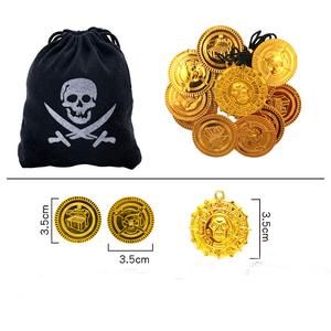 Gioielli di gemme pirata Play set Pack per feste decorazione di Halloween oggetti per giochi da tavolo accessori per monete giocattolo di plastica pirata - Product Image 5