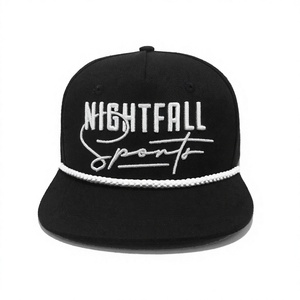 Custom 6-Panel Embroidery Structured Adult <b>Snapback</b> <b>Cap</b> with Rope for Outdoor Sports Street Style Crafted in Vietnam Factory - Product Image 1