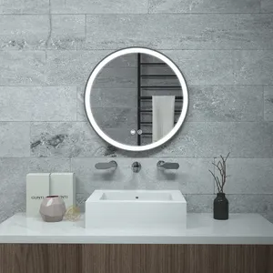 Espelho de banheiro para banheiro, espelho de banho iluminado simples europeu para o banheiro