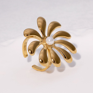 Anillo <span class=keywords><strong>de</strong></span> acero inoxidable superventas transfronterizo con boca ajustable, moderno y <span class=keywords><strong>de</strong></span> lujo ligero, chapado en oro <span class=keywords><strong>de</strong></span> 18k - Product Image 4