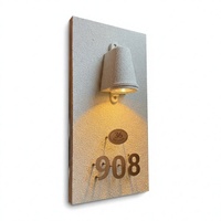 Plaque de porte personnalisée avec numéro de maison, éclairage mural LED, peinture en pierre véritable pour villa, hôtel, extérieur