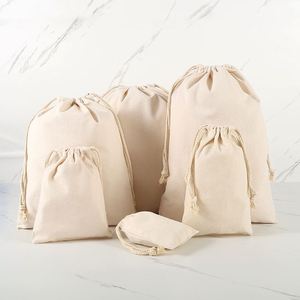 Sachets de rangement en toile de coton avec cordon de serrage, petits sacs en tissu personnalisables avec logo imprimé, vente en gros - Product Image 2