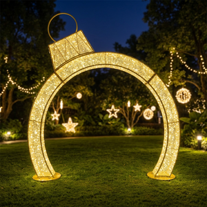 <span class=keywords><strong>OBBO</strong></span> ไฟ LED 3 มิติ คุณภาพสูง กันน้ำ IP65 รูปทรงโค้งขนาดใหญ่ แสงสีขาวอบอุ่น 3500K ลูกบอลคริสต์มาส ตกแต่งแสงไฟภายนอกสำหรับงานปาร์ตี้ - Product Image 3