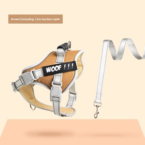 Correa de nailon <span class=keywords><strong>para</strong></span> <span class=keywords><strong>perros</strong></span> grandes, estilo chaleco, reflectante, extensible, con cierre de hebilla, correa <span class=keywords><strong>para</strong></span> el pecho, modelo X25, marrón, venta al por mayor, superventas - Product Image 6