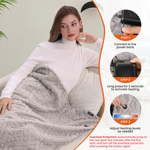 Kışlık Taşınabilir 5v Usb Pil Çalıştırmalı Grafen Isıtmalı Elektrikli Kaz Tüyü Battaniye 3 Isı Ayarlı - Product Image 3