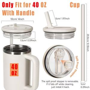 <span class=keywords><strong>M</strong></span> 40oz Becher deckel für Stanley Tumbler Filp Stroh deckel Ersatz Auslaufs ichere spritzwasser geschützte Becher abdeckung für Stanley - Product Image 3