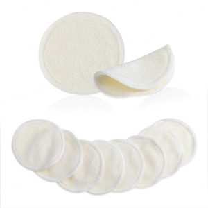 Disques démaquillants réutilisables en coton de bambou avec logo personnalisé, lavables, pour le nettoyage du visage et les cosmétiques - Product Image 3