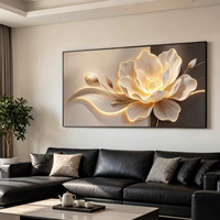 Décoration murale 3D moderne en gros, motif floral tendance, grande peinture murale horizontale, impression HD, surface lisse et brillante, peinture en porcelaine cristalline