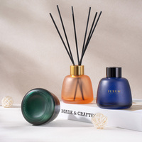 Flacon diffuseur de parfum d'ambiance personnalisé et unique, 100 ml, rond, en verre foncé, vide, avec bouchons, vente en gros