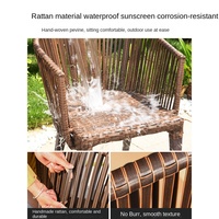 Combinaison de chaise de Table en bois en plastique anti-corrosion en rotin PE pour cour loisirs terrasse balcon pour extérieur