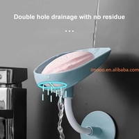 Support à savon à ventouse, porte-éponge avec égouttoir, boîte de rangement murale pour salle de bain, accessoires de cuisine, prix d'usine