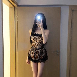 Sexy lingerie, lace, leopard print, catwoman, innocent and seductive maid uniform, tempting cook, maid, passionate bed set - Product Image 2