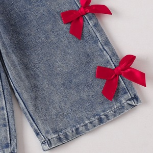 Conjunto de Verano para Niñas, Estilo Chic y Moderno, Camiseta de Algodón de Manga Corta con Estampado de Lazo y Pantalones a Juego, Éxito de Ventas en Europa y América - Product Image 3