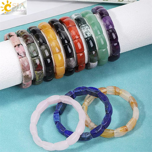 Bracelet en quartz transparent de forme large en pierres naturelles mélangées, idéal pour la guérison, pour femme, cadeau de bijoux - Product Image 1