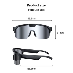 แว่นตาอัจฉริยะสำหรับปั่นจักรยาน Q01 แว่นกันแดดกีฬาโลหะกันลม UV400 สำหรับขับขี่จักรยานวิ่งกลางแจ้ง กล้องบันทึกภาพ 1080P ควบคุมผ่านแอป - Product Image 5