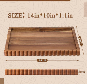 <span class=keywords><strong>Plateau</strong></span> de service en bois d'acacia, nouveau design, centre de table, décoration d'îlot de cuisine, <span class=keywords><strong>plateau</strong></span> décoratif en bois <span class=keywords><strong>pour</strong></span> la décoration de la maison - Product Image 2