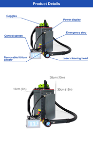 Máquina <span class=keywords><strong>de</strong></span> <span class=keywords><strong>Limpieza</strong></span> Láser <span class=keywords><strong>de</strong></span> Fibra Portátil Industrial <span class=keywords><strong>de</strong></span> 100W <span class=keywords><strong>para</strong></span> Eliminar Óxido <span class=keywords><strong>de</strong></span> Metal - Product Image 6