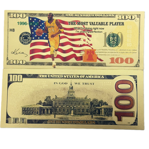 ธนบัตรบาสเก็ตบอล 100 ดอลลาร์อเมริกา โคบี้ แบรนท์ 12 แบบ ขายดี ชุบทอง 24k สำหรับนักสะสม - Product Image 4