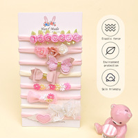 8 pièces/ensemble d'accessoires pour cheveux de bébé nouveau-né, nœuds mignons, cœurs, ailes de papillon, fleurs, bandeaux pour bébé en nylon doux