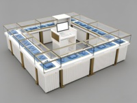 Eleganter Glas-Schuhschrank Vitrine Luxuriöse Schmuck-Ausstellungsvitrine Indoor-Kiosk für Einkaufszentren