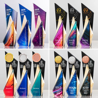 Trophée en marbre Design personnalisé Bases Crystal Award Trophée en marbre cristal de sublimation vierge de haute qualité