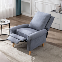 Fauteuil inclinable en tissu style Mid-Century avec pieds en bois, fauteuil d'appoint individuel pour salon, chambre ou petit espace