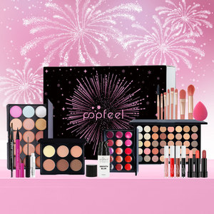 POPFEEL – ensemble de <span class=keywords><strong>maquillage</strong></span> surprise pour les fêtes, fard à paupières, brillant à lèvres, pinceau, ensemble complet d'outils pour femmes, boîte-cadeau, modèle COL002A - Product Image 5