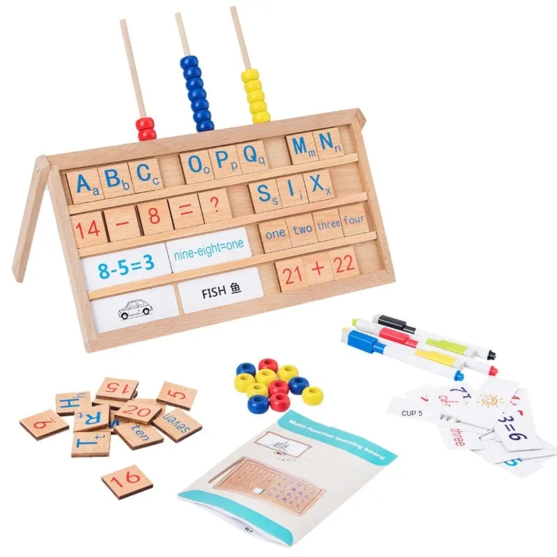 intelligence child mathematics writing board spell english words game wooden learning board