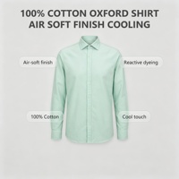 Chemise Oxford pour homme 100 % coton, personnalisable avec logo, boutonnée, finition douce et rafraîchissante pour l'été
