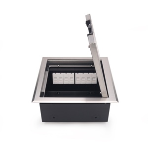 Boîtier de câblage et de données pour plancher surélevé avec couvercle encastré pour intérieurs modernes - Product Image 4