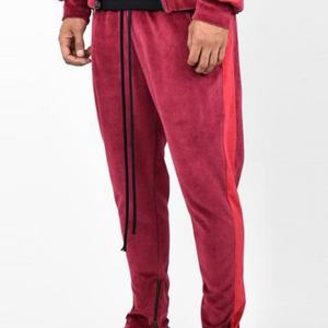 Nouveaux survêtements en velours rayés personnalisés de luxe pour hommes, coupe ajustée, élégants, vente directe d'usine - Product Image 4