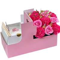 Gâteau dégradable, jetable et recyclable personnalisé, fleur, fête des mères, saint valentin, porte-gobelet cadeau ami