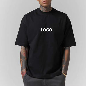 เสื้อยืดสีดำคุณภาพสูง 230gsm แบบลำลอง ออกแบบเองได้ ทรงบ็อกซี่ ไหล่ตก โอเวอร์ไซส์ ผ้าหนา - Product Image 1