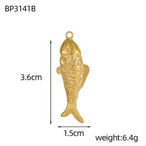 Nuevo Colgante de Acero Inoxidable Chapado en Oro PVD de 18K, Colgante con Forma de Tiburón, Guitarra, Música, <span class=keywords><strong>Granada</strong></span>, Cabeza de Buey para Fabricación de Joyas y Fiestas - Product Image 6