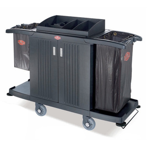 Carros <span class=keywords><strong>de</strong></span> <span class=keywords><strong>Limpieza</strong></span> Multifuncionales <span class=keywords><strong>de</strong></span> Plástico para Habitaciones <span class=keywords><strong>de</strong></span> Hotel, <span class=keywords><strong>Carro</strong></span> <span class=keywords><strong>de</strong></span> Servicio <span class=keywords><strong>de</strong></span> <span class=keywords><strong>Limpieza</strong></span> <span class=keywords><strong>Rubbermaid</strong></span> Negro con Equipo - Product Image 4