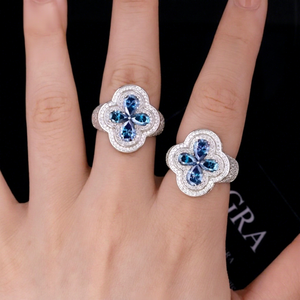 Fashion Clover Mossanite <b>Ring</b> Fine Jewelry 925 Sterling <b>Silver</b> Hip Hop <b>Ring</b> for <b>Men</b> Women VVS Moissanite Diamond Cuban <b>Ring</b> - Product Image 1