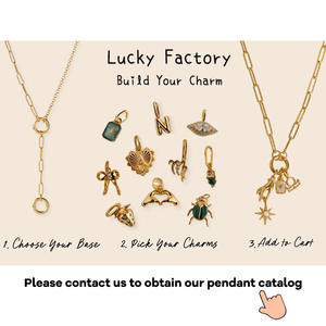 LUCKYJIUカスタムジュエラー防水ターニッシュフリー卸売ステンレススチール18k金メッキDIYあなた自身のチャームペンダントを作る - Product Image 1