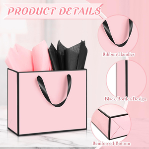 Custom <strong>Printed</strong> <strong>Logo</strong> Pink Boutique Wrapping Retail Shopping Packaging Luxury Jewelry Clothing Gift <strong>Paper</strong> <strong>Bag</strong> <strong>With</strong> Ribbon Handle - Product Image 4