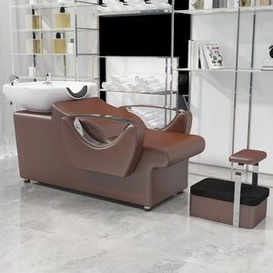 K Professional Beauty Hair Salon Furniture Fashion Luxury High-<b>end</b> Hair Washing <b>Bed</b> Ceramic Basin Classic Hair Washing Chair - Product Image 5