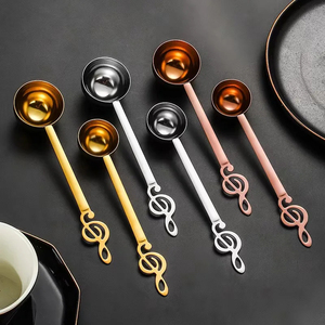 Cucharas medidoras de té y café de madera de Metal con forma de nota musical de nuevo diseño de moda para regalar y uso diario en la cocina - Product Image 2