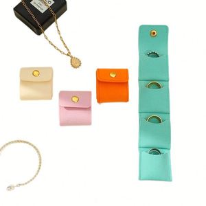 In Stock Portable Ultra-Migration Leather Jewelry <b>Roll</b> <b>Bag</b> Earrings Rings Studs Necklace Storage <b>Bag</b> Soft Portable Storage <b>Bag</b> - Product Image 1