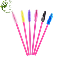 Kustom Warna-warni Pakai Shampoo Spoile Brush Membersihkan Sikat Bulu Mata Sikat Maskara Lurus