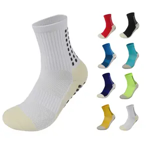 Factory direct Football Socks Manufacturer Men Custom Logo socks Football Anti Slip Grip Socks