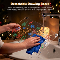 Tableau d'affichage lumineux LED en acrylique avec logo personnalisé, double panneau effaçable, bloc-notes avec support, luminosité à 5 niveaux