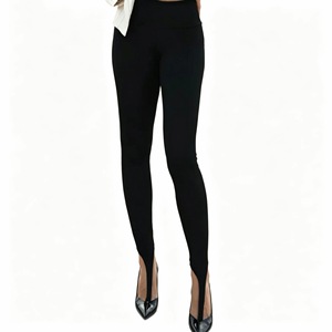 Women Fashion Streetwear High Elastic Waist <strong>Stirrup</strong> Leggings Solid Color Slim Fit Finger Tight Skinny Yoga Pencil Pants - Product Image 2