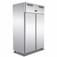 Réfrigérateurs-congélateurs verticaux commerciaux en acier inoxydable 201, capacité 1000L, équipement de réfrigération à refroidissement par air pour restaurant